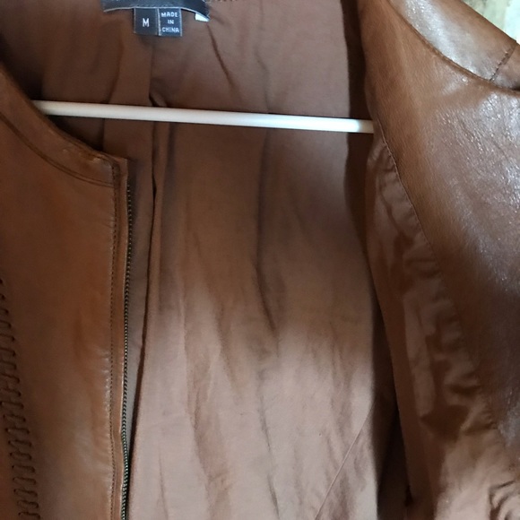 Vince Brown Leather Jacket - Picture 3 of 3